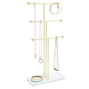 Umbra Trigem Jewelry Stand Gold Three-tier Hanging Jewelry Organizer